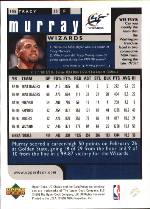 1998-99 UD Choice Basketball (Pick Choose Complete) - Picture 303 of 373