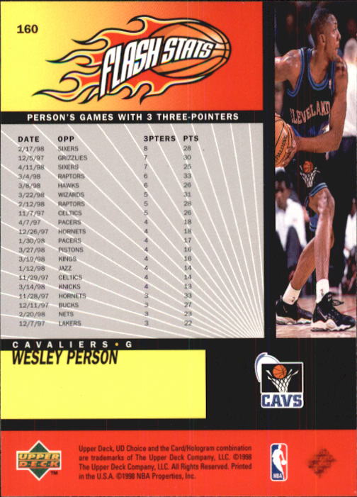 1998-99 UD Choice Basketball (Pick Choose Complete) - Picture 311 of 373