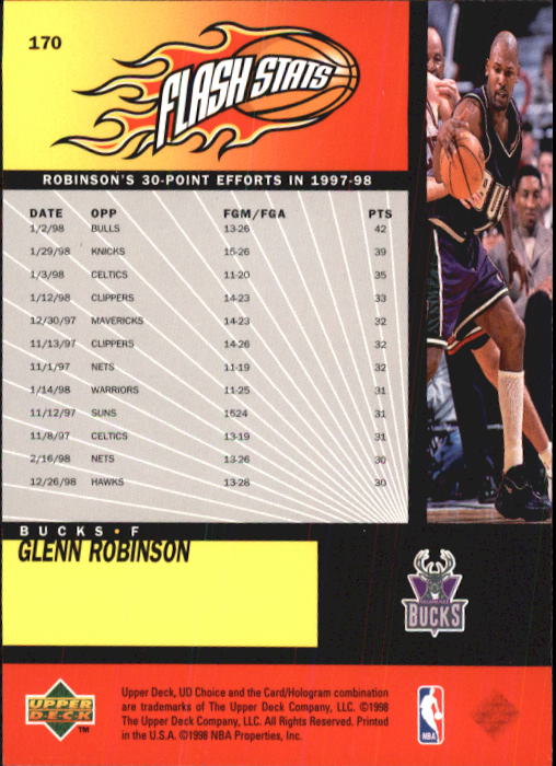 1998-99 UD Choice Basketball (Pick Choose Complete) - Picture 331 of 373