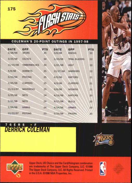 1998-99 UD Choice Basketball (Pick Choose Complete) - Picture 341 of 373