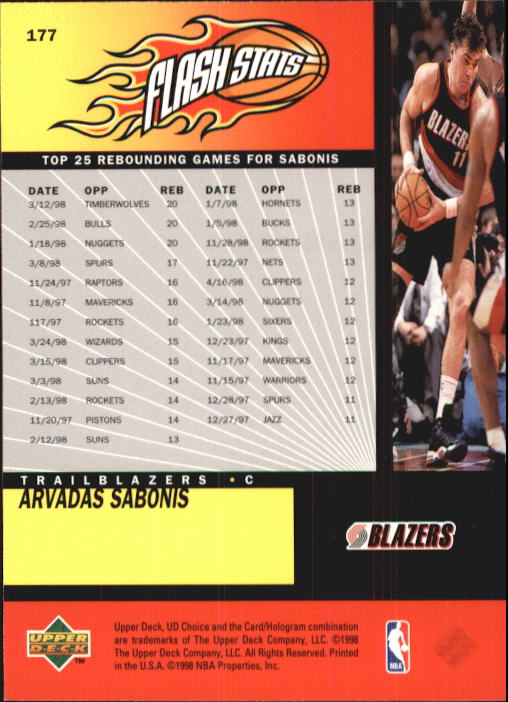 1998-99 UD Choice Basketball (Pick Choose Complete) - Picture 345 of 373
