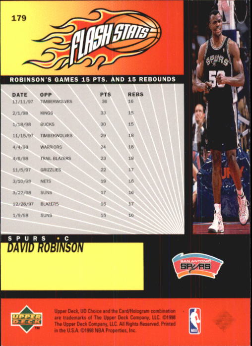 1998-99 UD Choice Basketball (Pick Choose Complete) - Picture 349 of 373