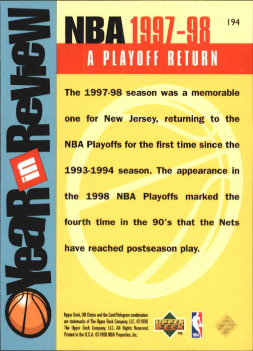 1998-99 UD Choice Basketball (Pick Choose Complete) - Picture 371 of 373