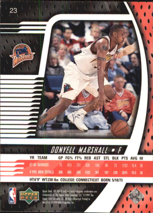 1998-99 UD Ionix #23 Donyell Marshall back image