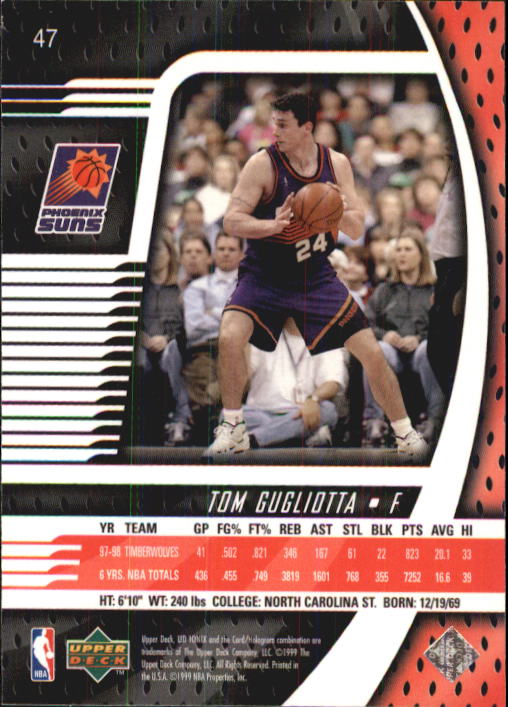 1998-99 UD Ionix #47 Tom Gugliotta back image