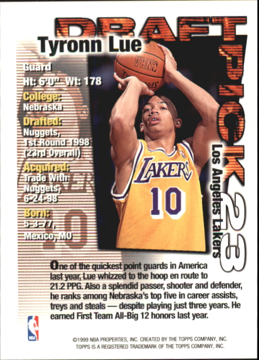 1998-99 Topps Draft Redemption #23 Tyronn Lue back image