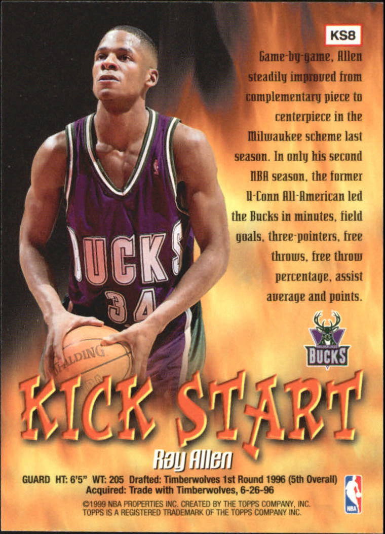 1998-99 Topps Kick Start #KS8 Ray Allen back image