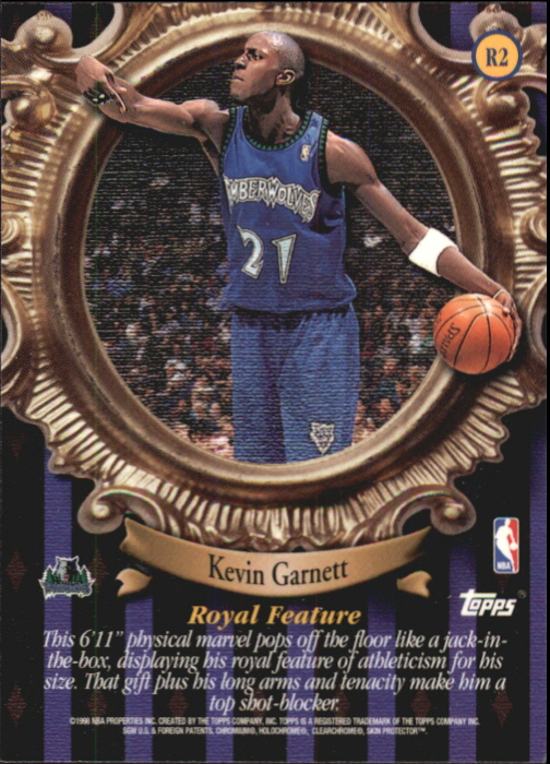 1998-99 Topps Roundball Royalty #R2 Kevin Garnett back image