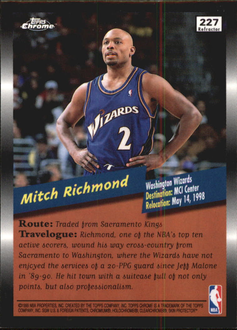 1998-99 Topps Chrome Refractors #227 Mitch Richmond MO back image