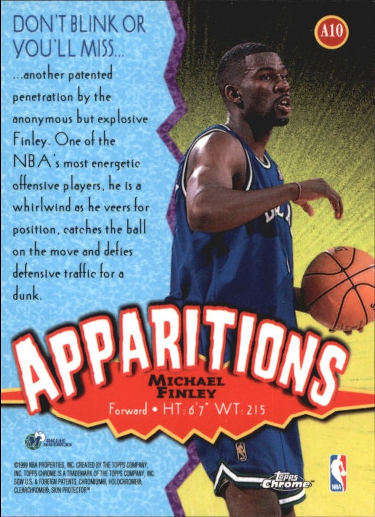 1998-99 Topps Chrome Apparitions #A10 Michael Finley back image