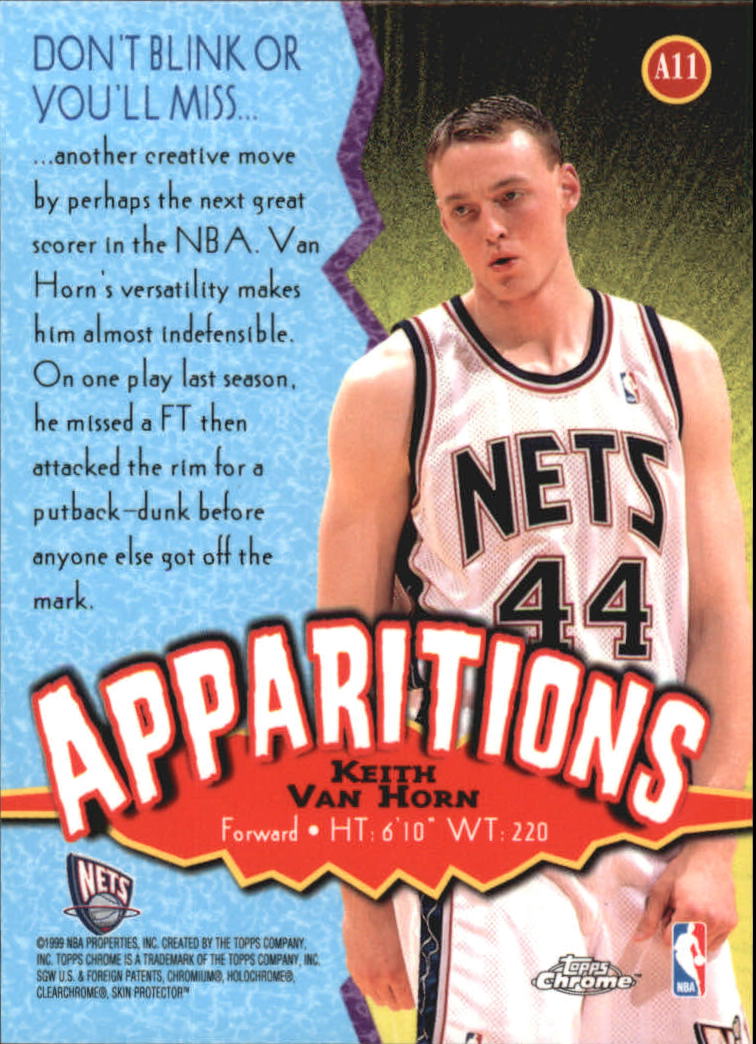1998-99 Topps Chrome Apparitions #A11 Keith Van Horn back image
