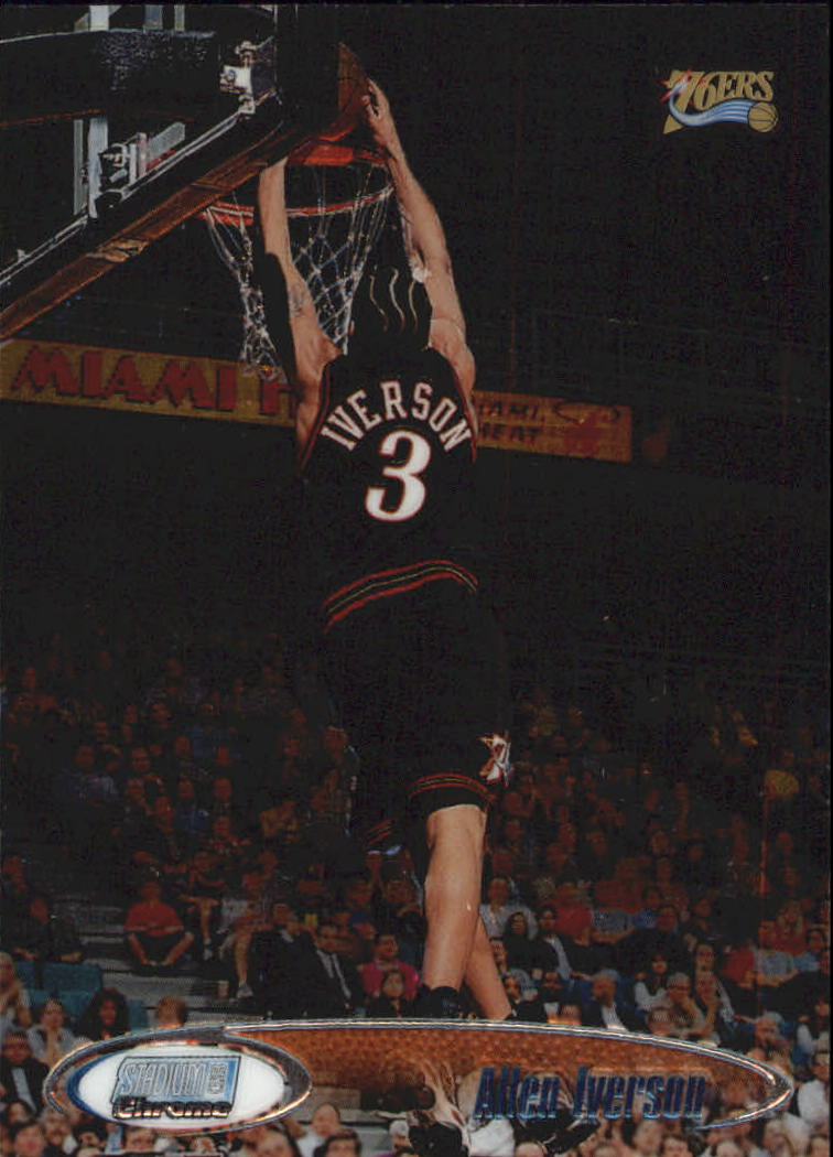 1998-99 Stadium Club Chrome #SCC27 Allen Iverson - NM-MT, image size:756x1050