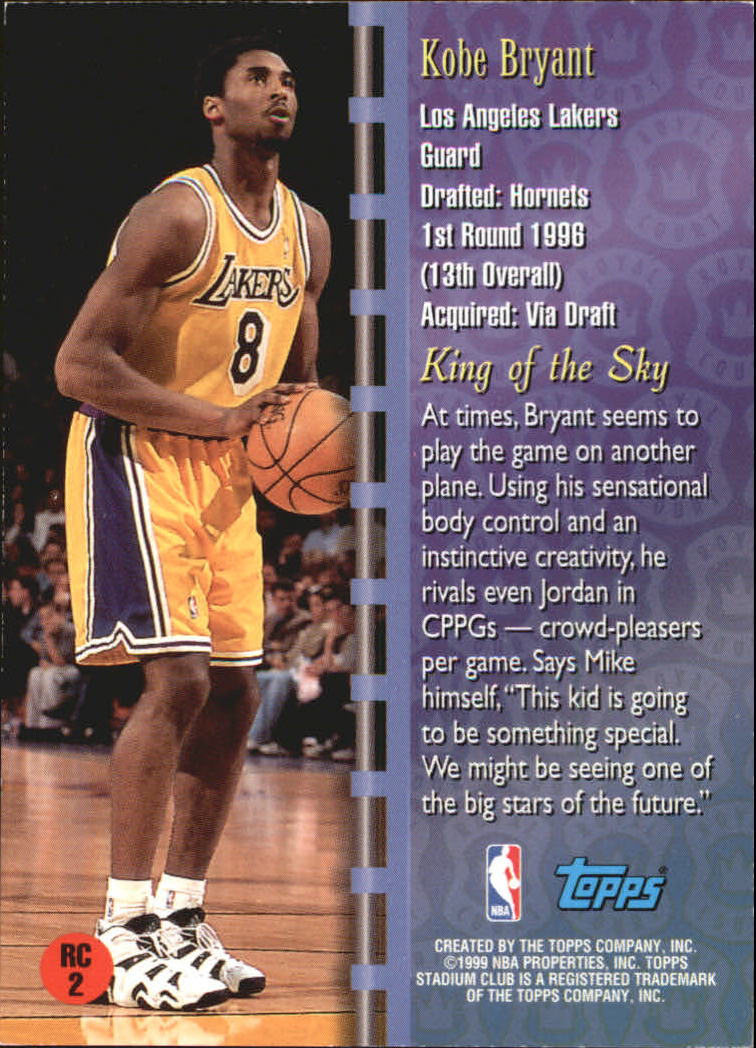 1998-99 Stadium Club Royal Court #RC2 Kobe Bryant back image