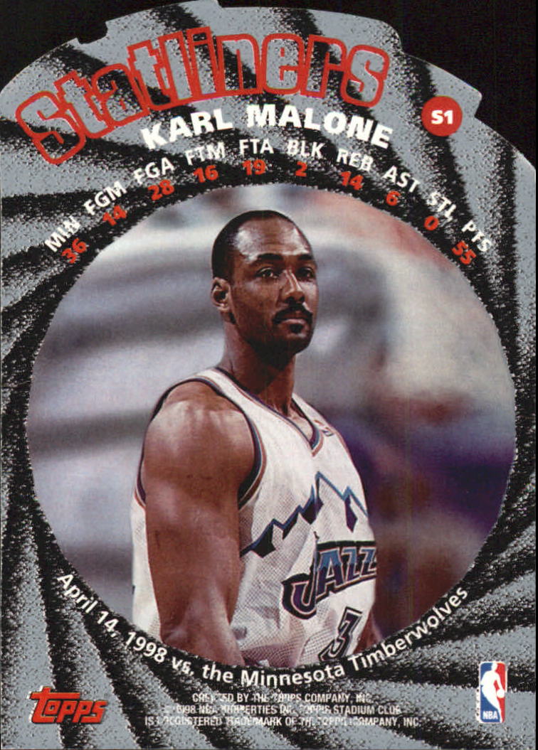 1998-99 Stadium Club Statliners #S1 Karl Malone back image