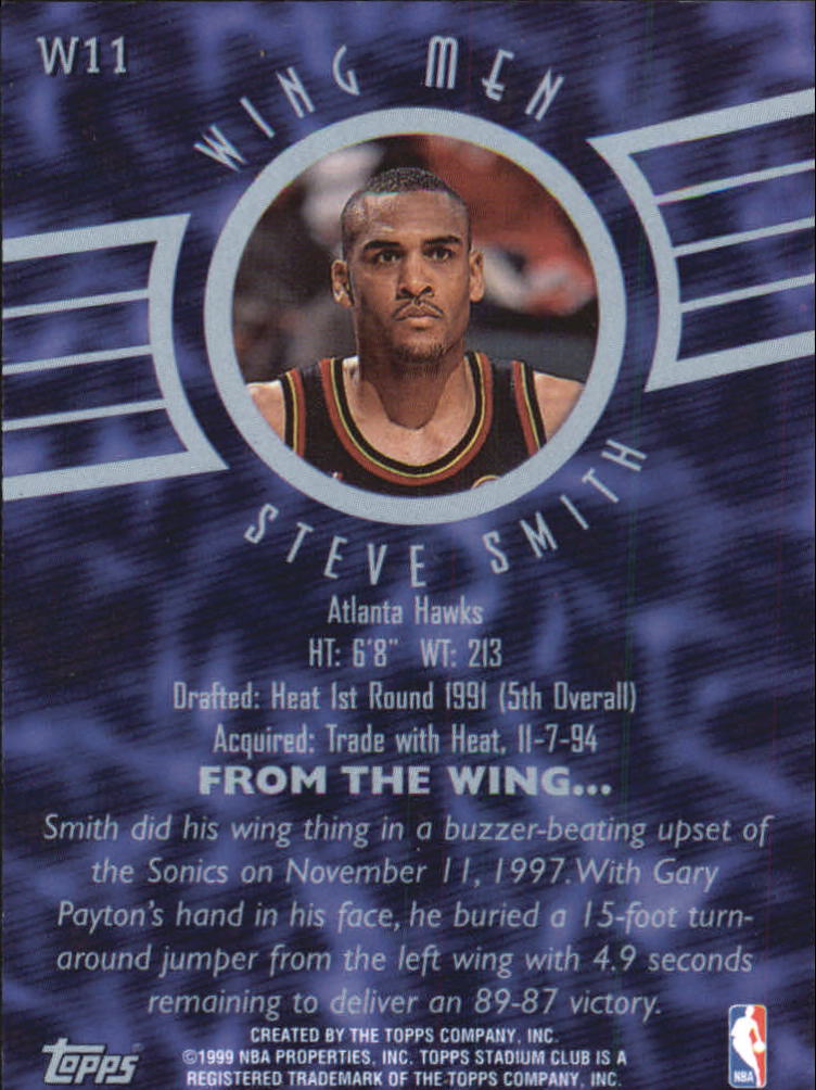 1998-99 Stadium Club Wing Men #W11 Steve Smith back image