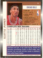 1998-99 Topps #1 Scottie Pippen back image