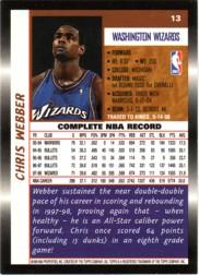 1998-99 Topps #13 Chris Webber back image