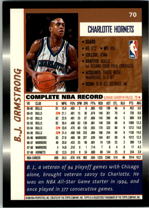 B1550- 1998-99 Topps Bk Cards 1-220 +RCs +Inserts -You Pick- 15+ FREE US SHIP - Picture 127 of 410