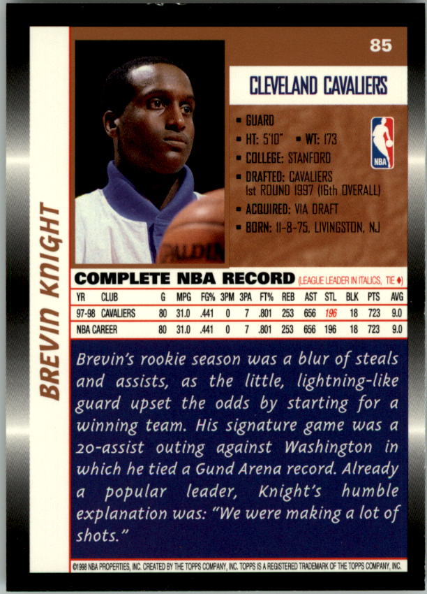 B1550- 1998-99 Topps Bk Cards 1-220 +RCs +Inserts -You Pick- 15+ FREE US SHIP - Picture 151 of 410