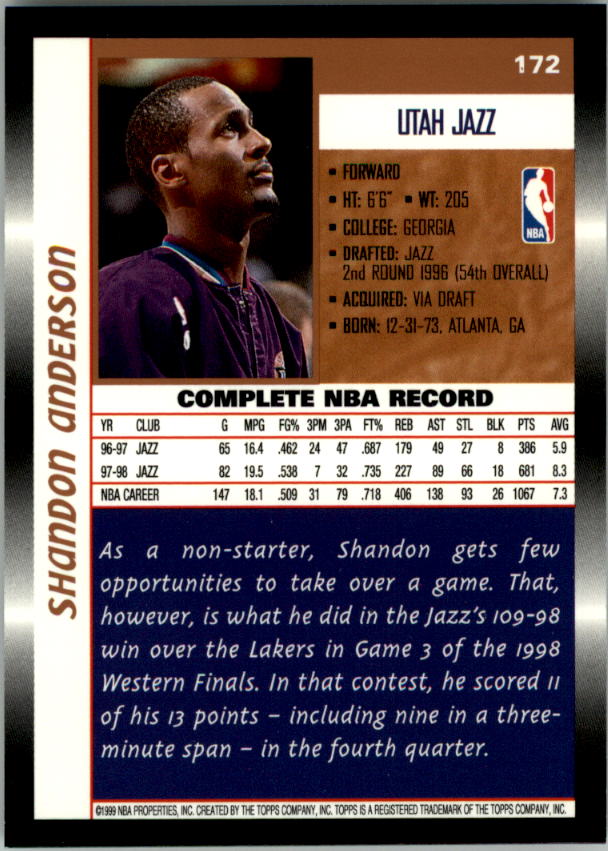 B1550- 1998-99 Topps Bk Cards 1-220 +RCs +Inserts -You Pick- 15+ FREE US SHIP - Picture 310 of 410