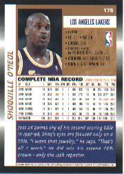 1998-99 Topps #175 Shaquille O'Neal back image