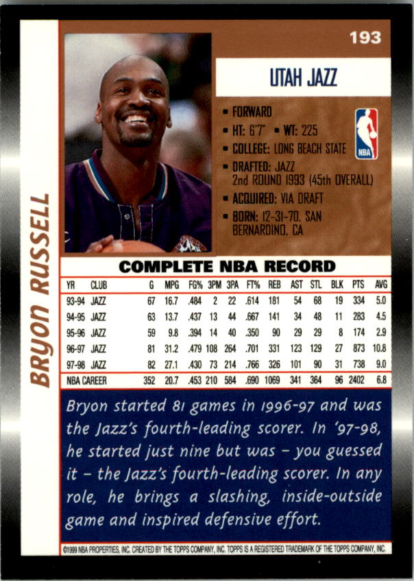 B1550- 1998-99 Topps Bk Cards 1-220 +RCs +Inserts -You Pick- 15+ FREE US SHIP - Picture 352 of 410