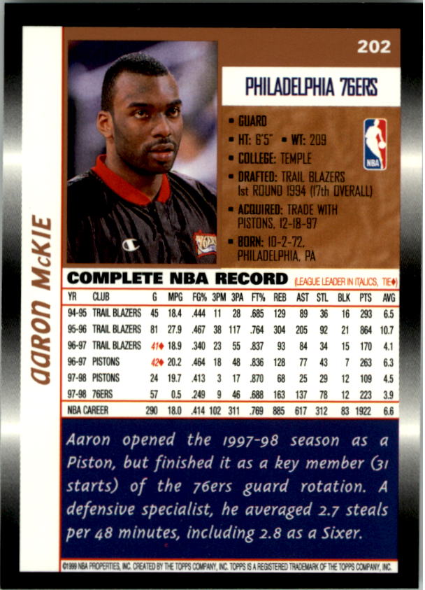 B1550- 1998-99 Topps Bk Cards 1-220 +RCs +Inserts -You Pick- 15+ FREE US SHIP - Picture 368 of 410