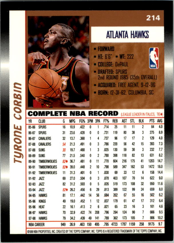 B1550- 1998-99 Topps Bk Cards 1-220 +RCs +Inserts -You Pick- 15+ FREE US SHIP - Picture 392 of 410