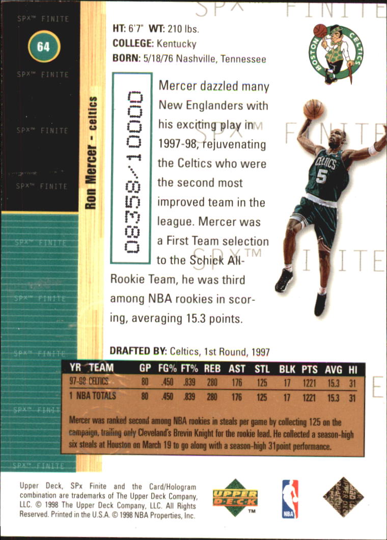 A9155- 1998-99 SPx Finite Bk Cards 1-250 +Inserts -You Pick- 15+ FREE US SHIP - Picture 49 of 119