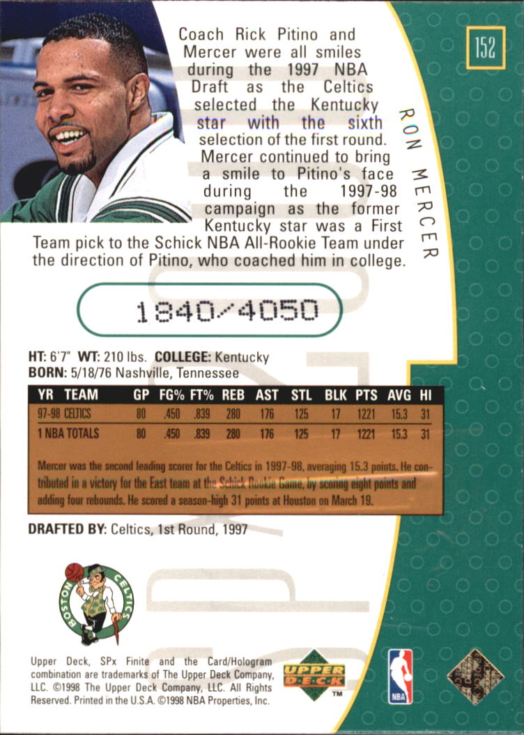 A9155- 1998-99 SPx Finite Bk Cards 1-250 +Inserts -You Pick- 15+ FREE US SHIP - Picture 85 of 119