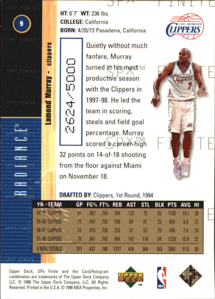 A9155- 1998-99 SPx Finite Bk Cards 1-250 +Inserts -You Pick- 15+ FREE US SHIP - Picture 95 of 119
