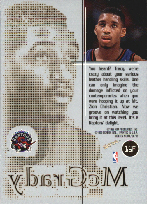 1998-99 SkyBox Molten Metal Fusion #16 Tracy McGrady back image