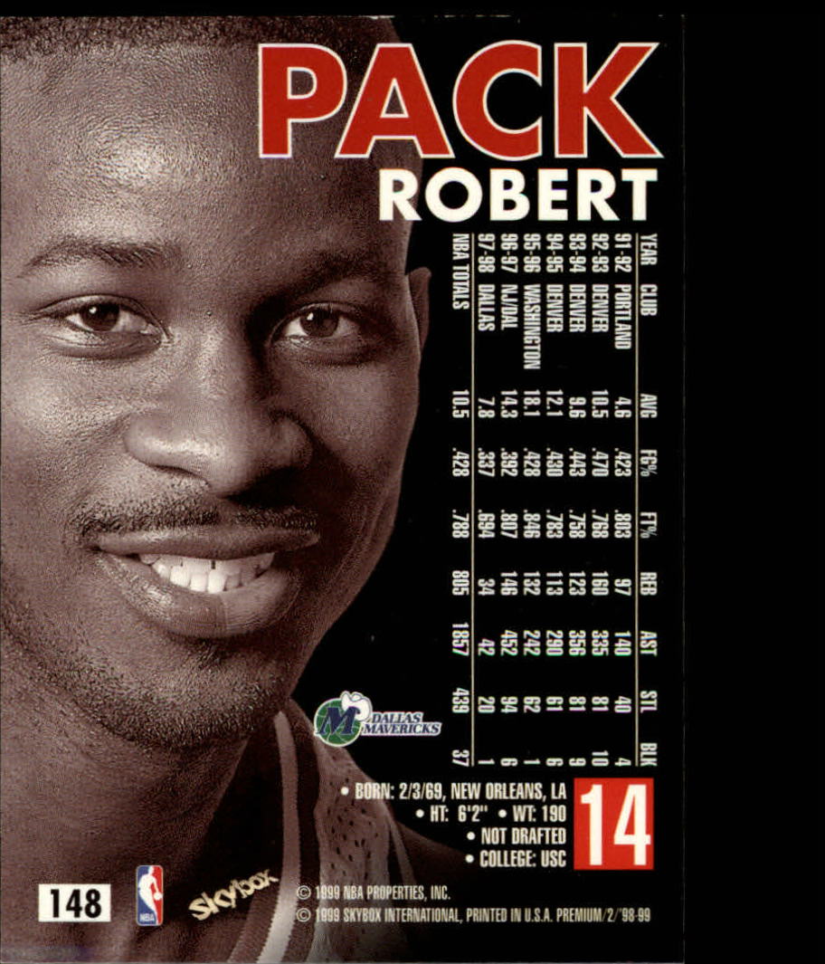 1998-99 SkyBox Premium #148 Robert Pack back image