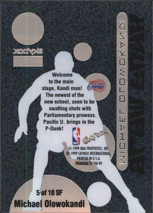 1998-99 SkyBox Premium Slam Funk #5 Michael Olowokandi back image