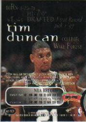 1998-99 SkyBox Thunder #101 Tim Duncan back image