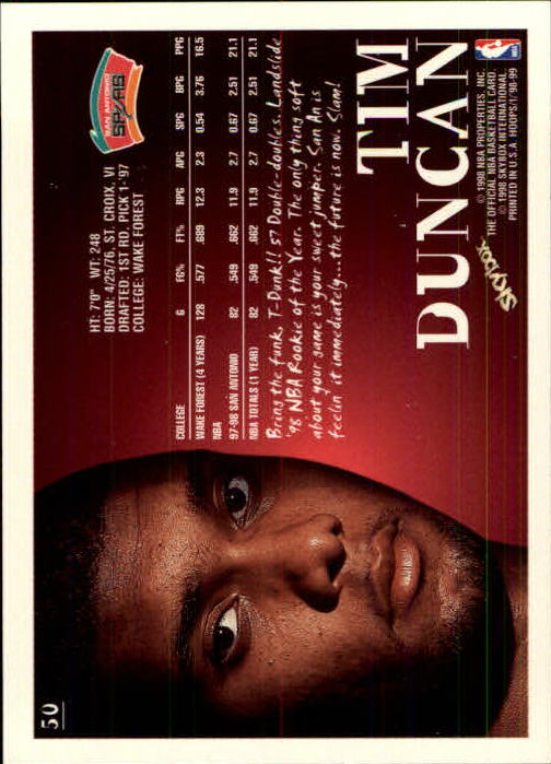 Tim Duncan cards (1998-2016) Spurs - You Choose - Bild 11 von 294