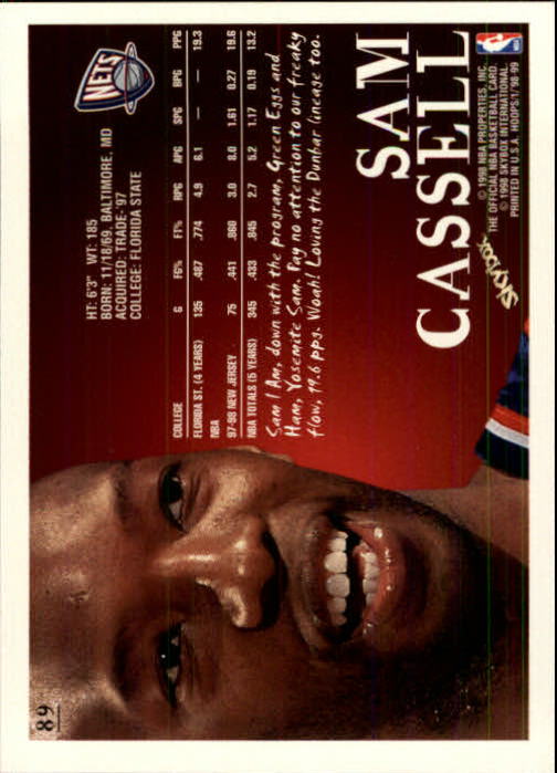 1998-99 Hoops #89 Sam Cassell back image