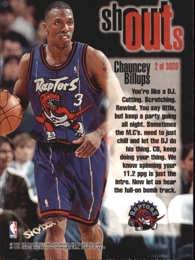 1998-99 Hoops Shout Outs #2 Chauncey Billups back image
