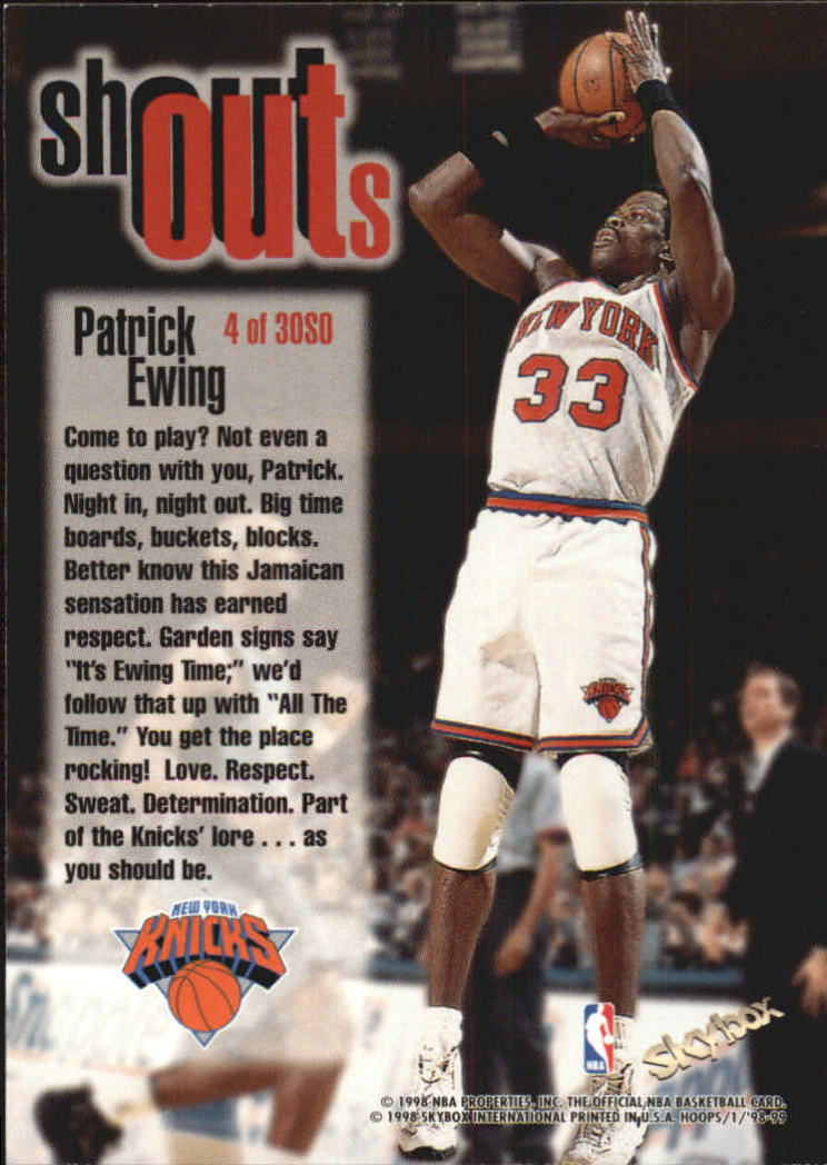 1998-99 Hoops Shout Outs #4 Patrick Ewing back image