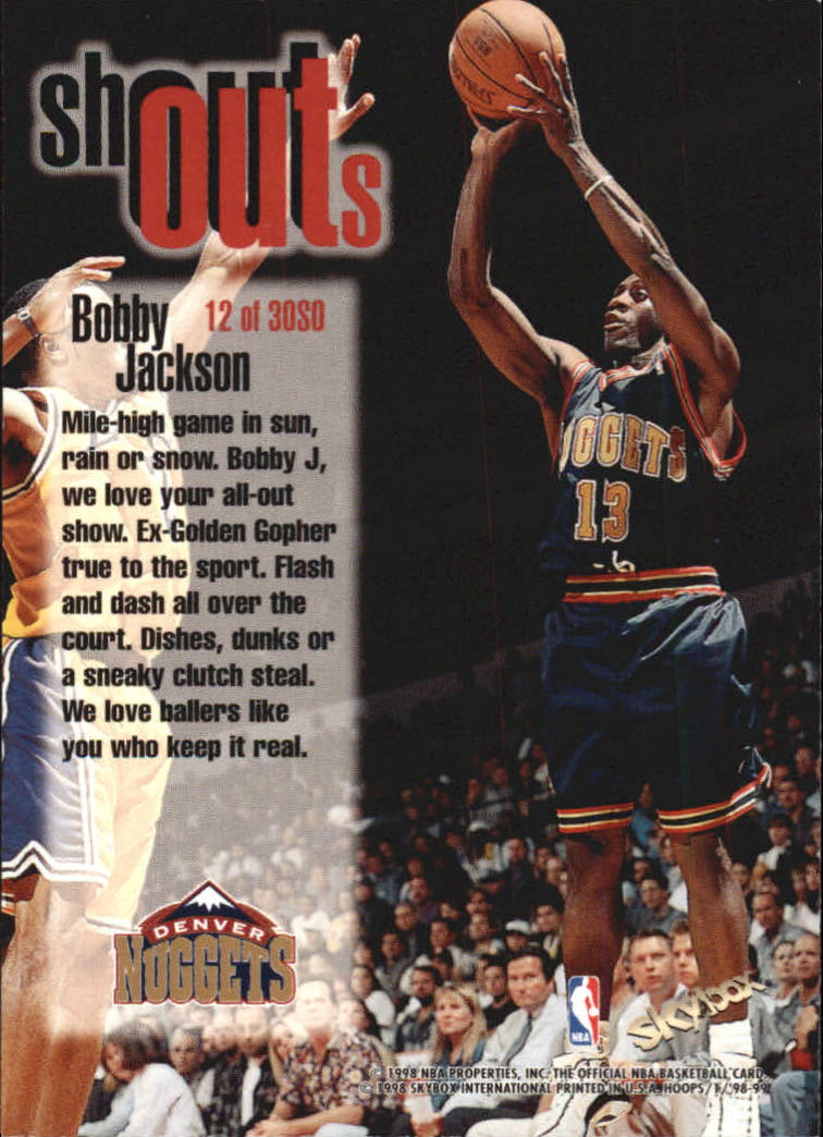 1998-99 Hoops Shout Outs #12 Bobby Jackson back image