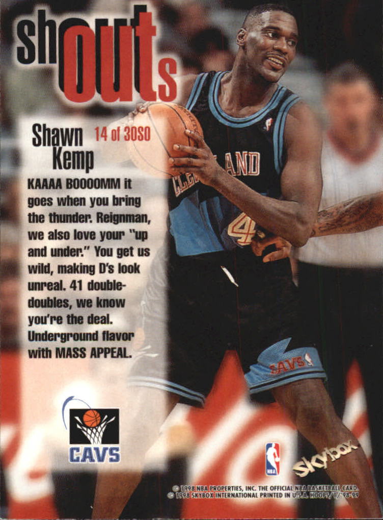 1998-99 Hoops Shout Outs #14 Shawn Kemp back image