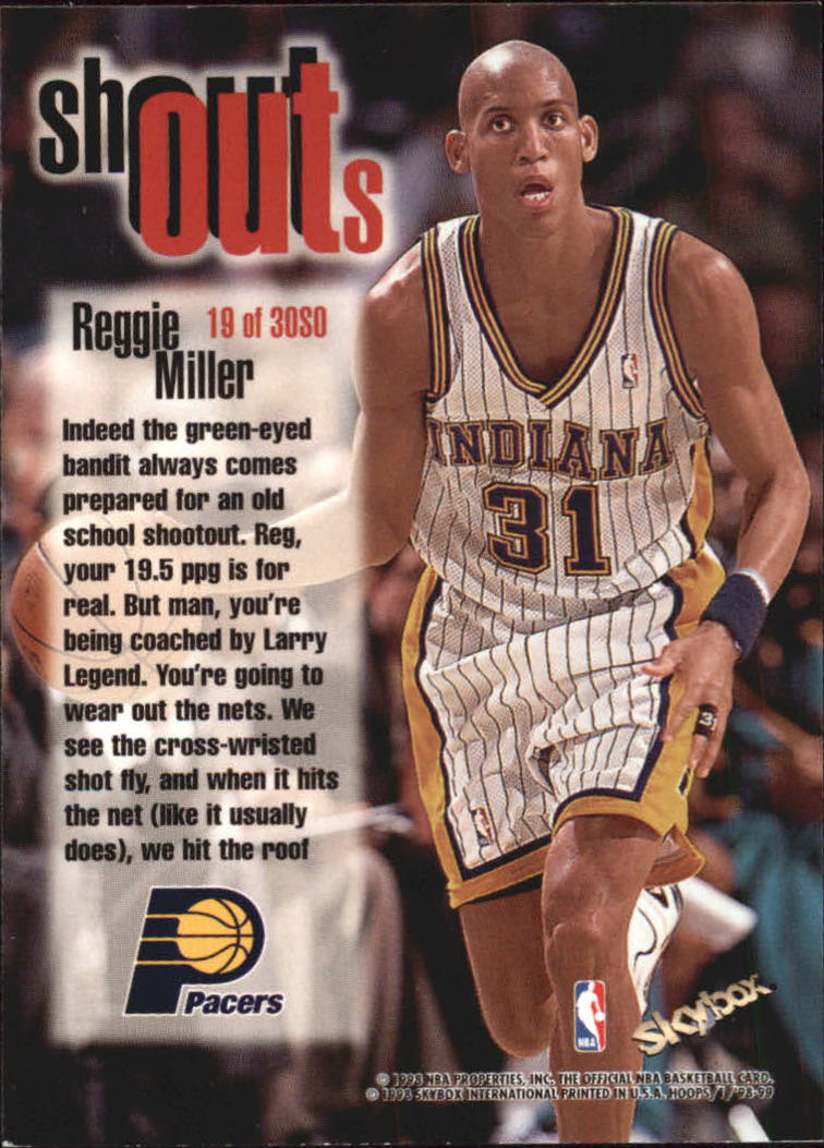 1998-99 Hoops Shout Outs #19 Reggie Miller back image