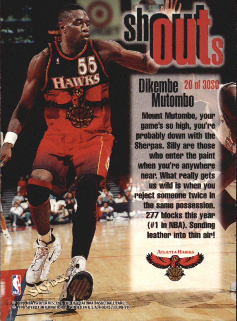 1998-99 Hoops Shout Outs #20 Dikembe Mutombo back image