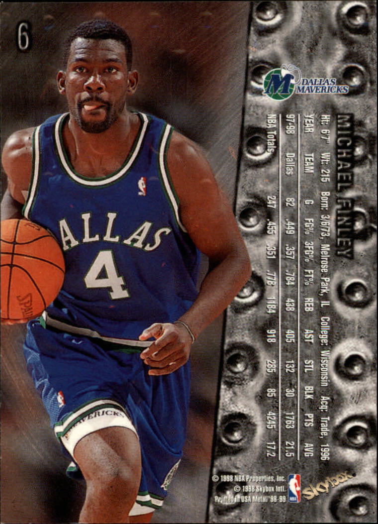 1998-99 Metal Universe #6 Michael Finley back image