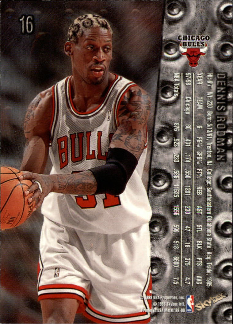 DENNIS RODMAN 199899 Metal Universe Basketball NBA Trading Card 16