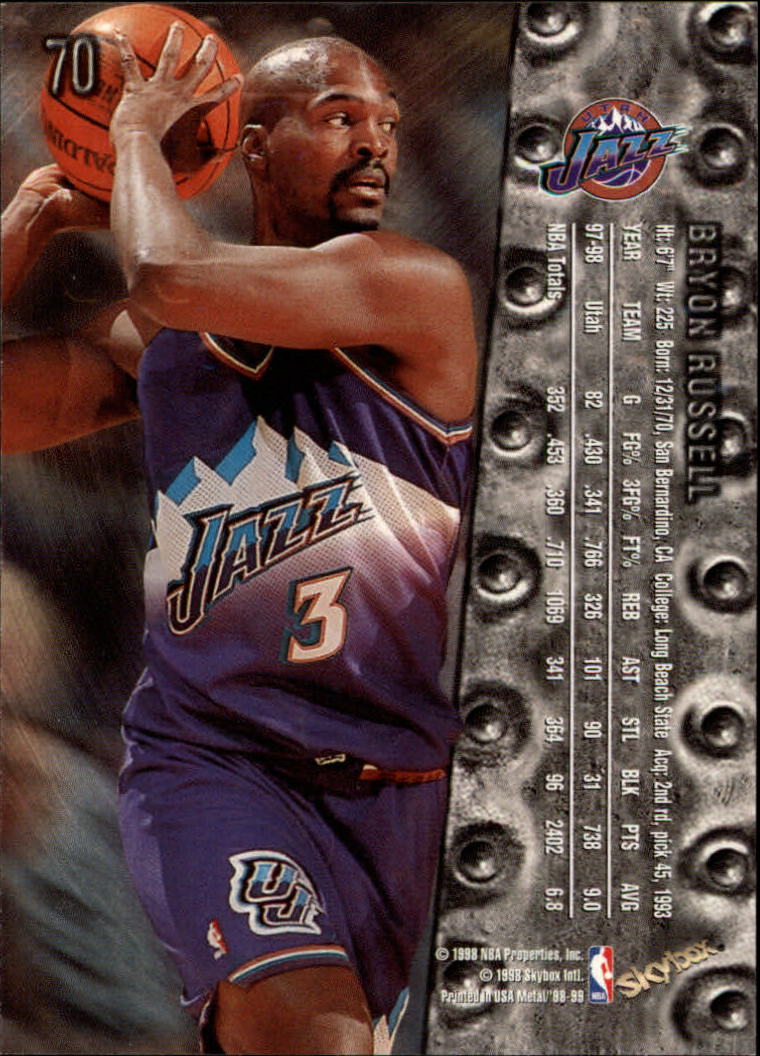 1998-99 Metal Universe #70 Bryon Russell back image