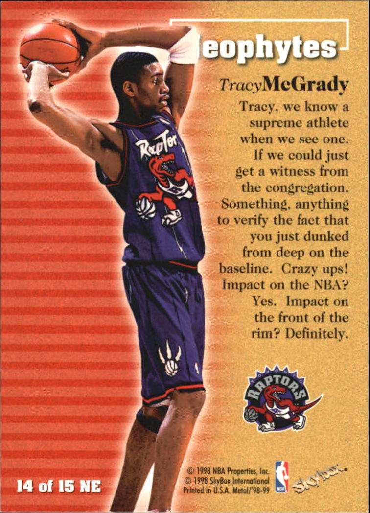 1998-99 Metal Universe Neophytes #14 Tracy McGrady back image