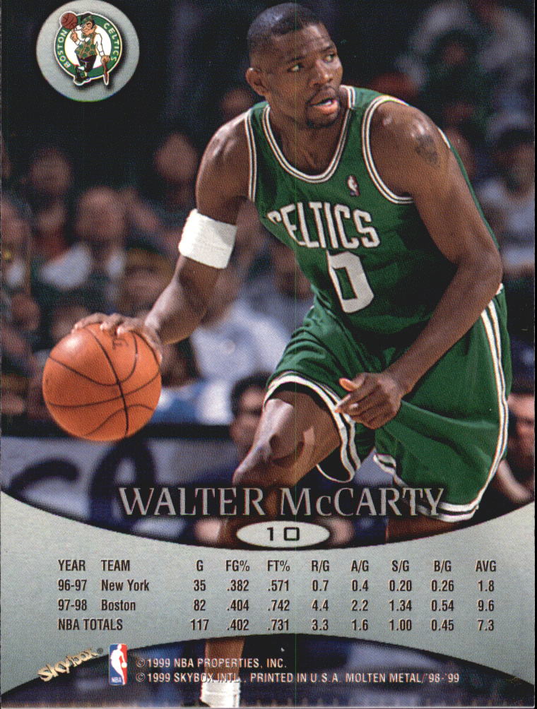 1998-99 SkyBox Molten Metal #10 Walter McCarty - NM-MT - GamesandCards ...