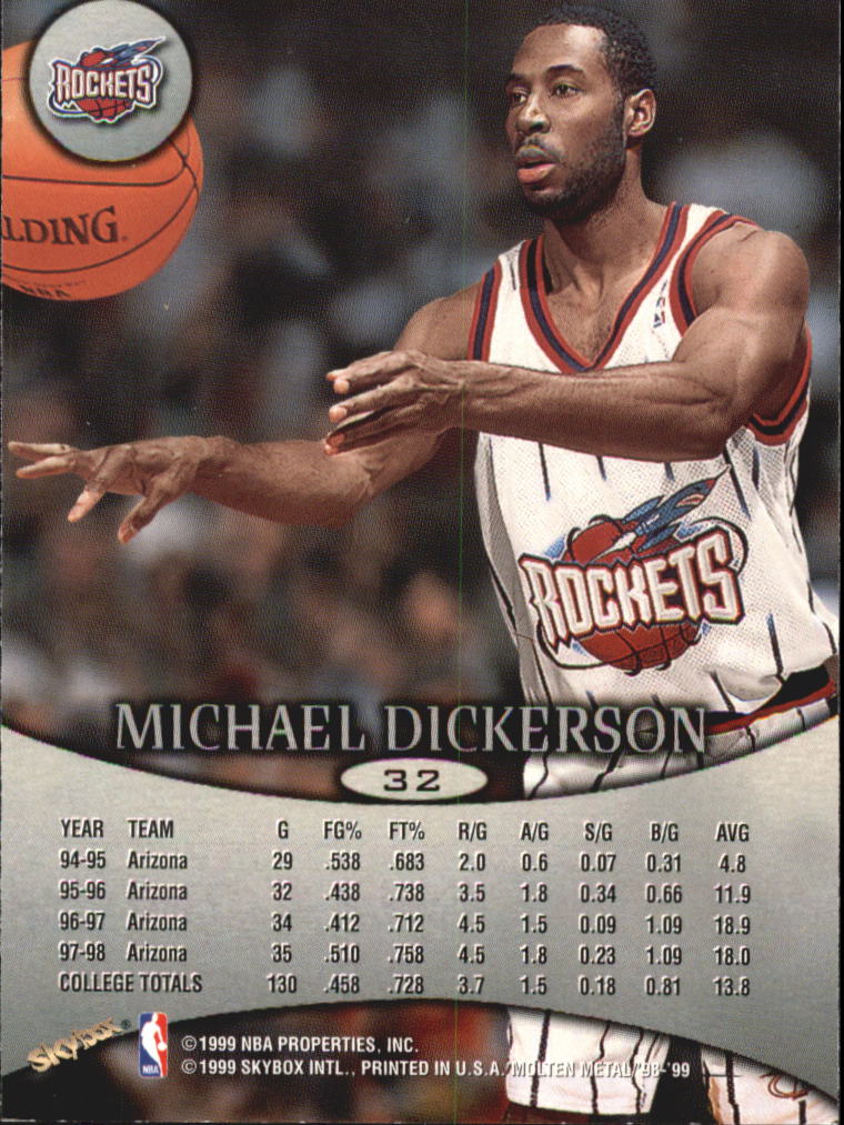 1998-99 SkyBox Molten Metal #32 Michael Dickerson RC