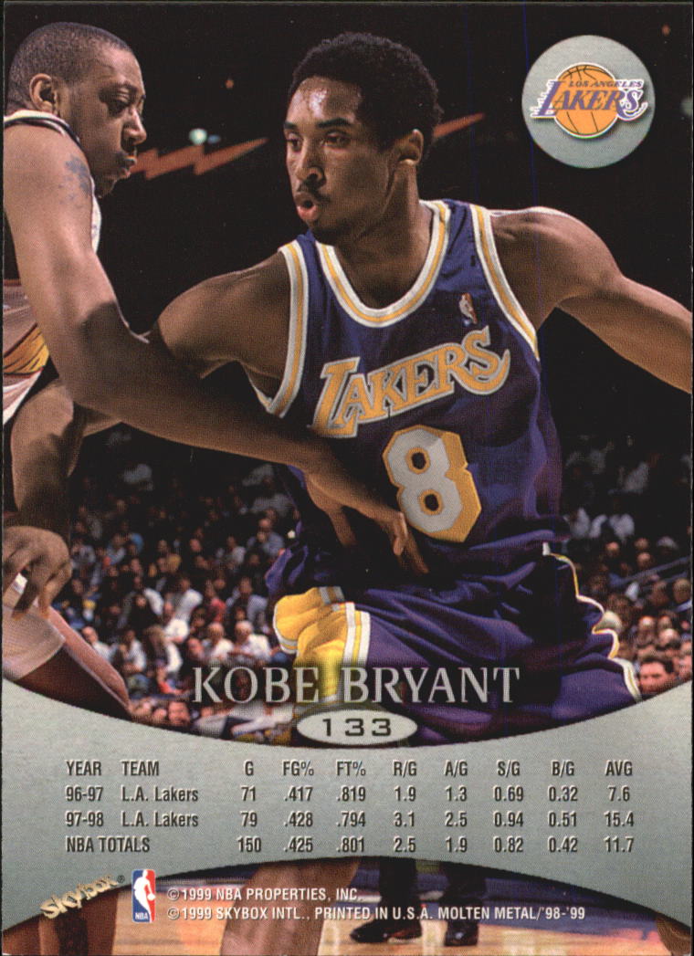 1998-99 SkyBox Molten Metal #133 Kobe Bryant back image